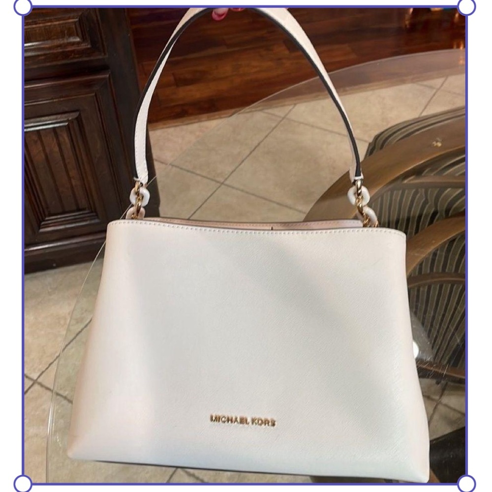 MK designer white purse